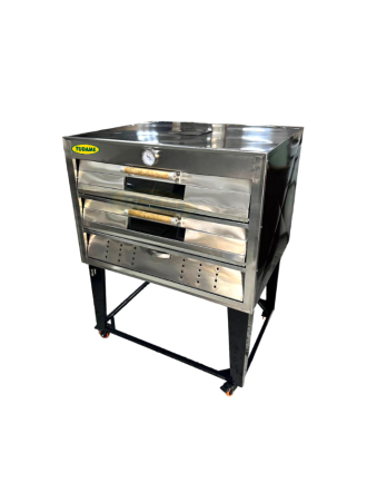horno de pizza 2 cámaras gas con pirómetro y piedra refractarias