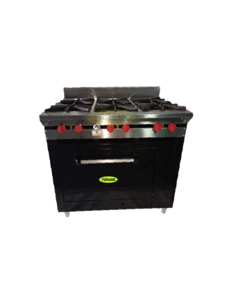 Cocina a gas 6 Hornillas Hondas y Horno Acero 430 + galv pintd