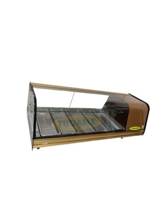 Vitrina 5 bandejas refrigerada 1.34m con unidad dorado
