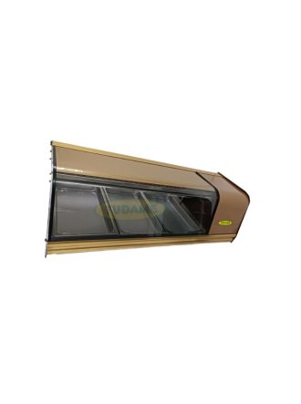 Vitrina 3 bandejas refrigerada 1.34m con unidad dorada