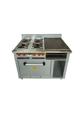Cocina 4 hornillas, gratinador, plancha y horno