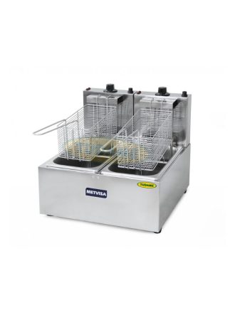Freidor eléctrica con capacidad de 3+3 litros METVISA