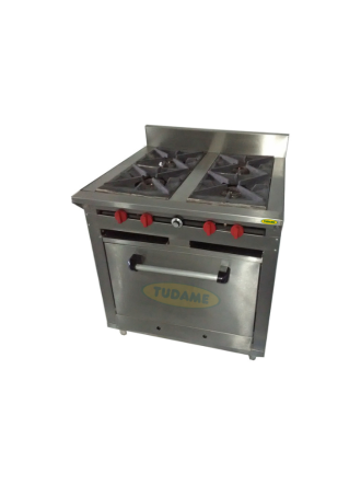 Cocina 4 hornillas (HONDAS) y horno en acero inoxidable 430