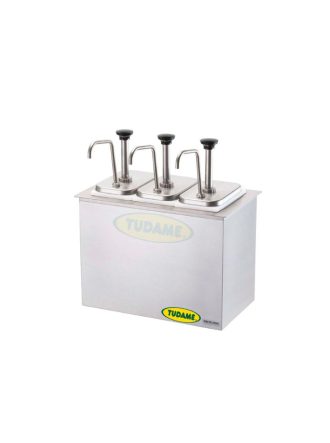 Dispensador de aderezos 3 boquillas en acero inox SERVER