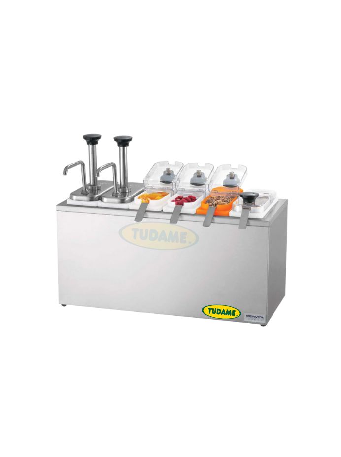 Dispensador de aderezos y condimentos 2 boquillas en acero inox SERVER