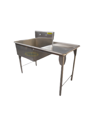 Fregadero 1 ponchera c/ escurridor acero 430 130x70x90