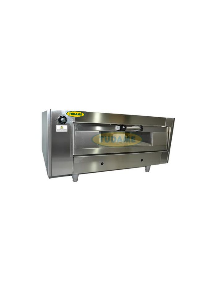 Horno de pizza a gas 1 cámara piso refractario Acero inoxidable + galvanizado