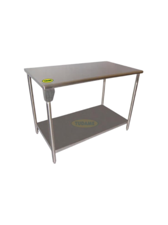 Mesa de trabajo central con entrepaño 2 metros 430