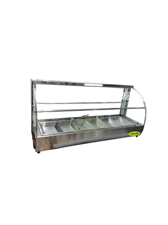 Baño maría 6 bandejas vidrio curvo