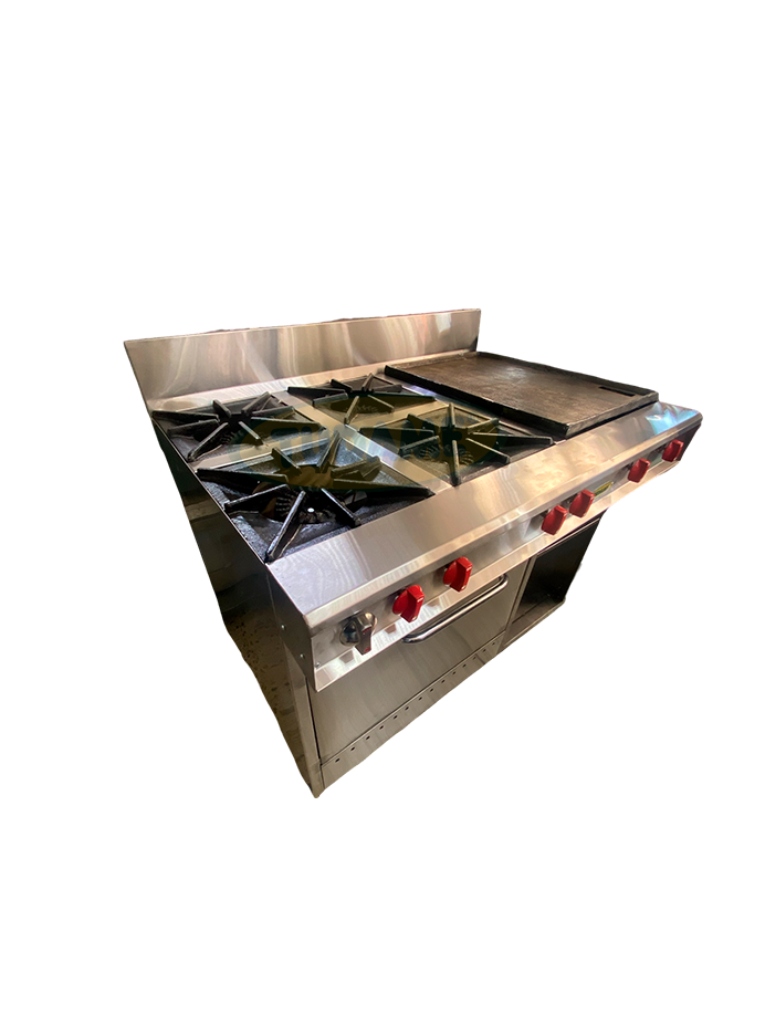 Cocina a gas 4 hornillas, plan,horno y grati en acero inox - Image 2