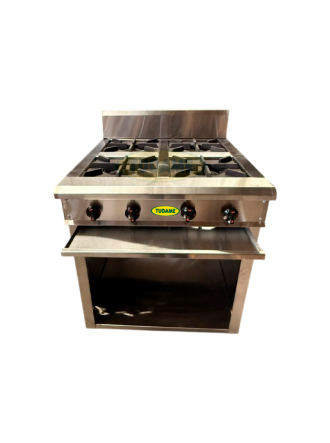 Cocina a gas 4 hornillas sin horno en acero inox