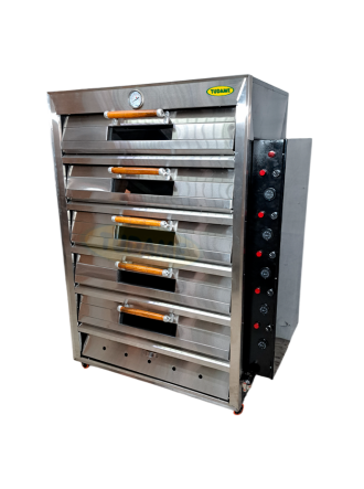 Horno 5 cámaras Dual 10 bandejas frente inox, laterales pintados