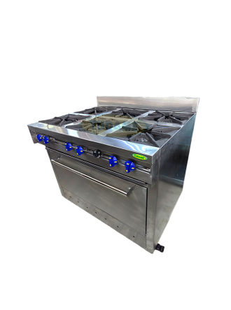 Cocina a gas 6 hornillas en acero inox