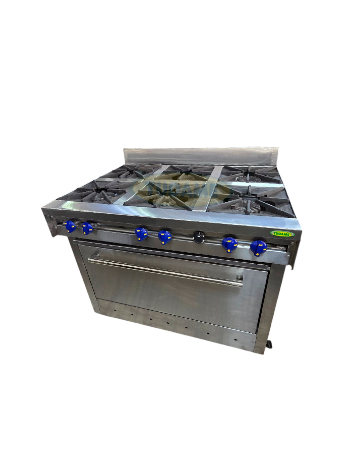 Cocina a gas 6 hornillas en acero inox - Image 3