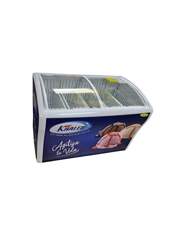 Exhibidor de helado vidrio curvo 378 litros KHALED