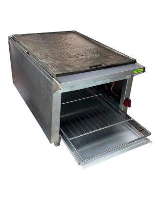 Plancha con gratinador en acero inox
